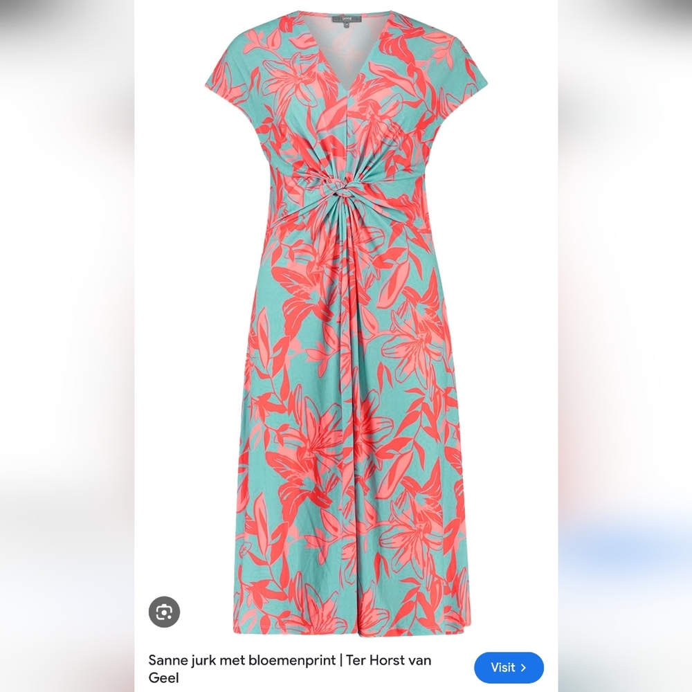 🌙🫰🏼 Coral and Aqua Resort Wear Floral Midi Dress